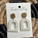 Cream Fenced Earrings Jewelry - Earrings Timber & Clay