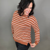 Copper Striped Lightweight Sweater