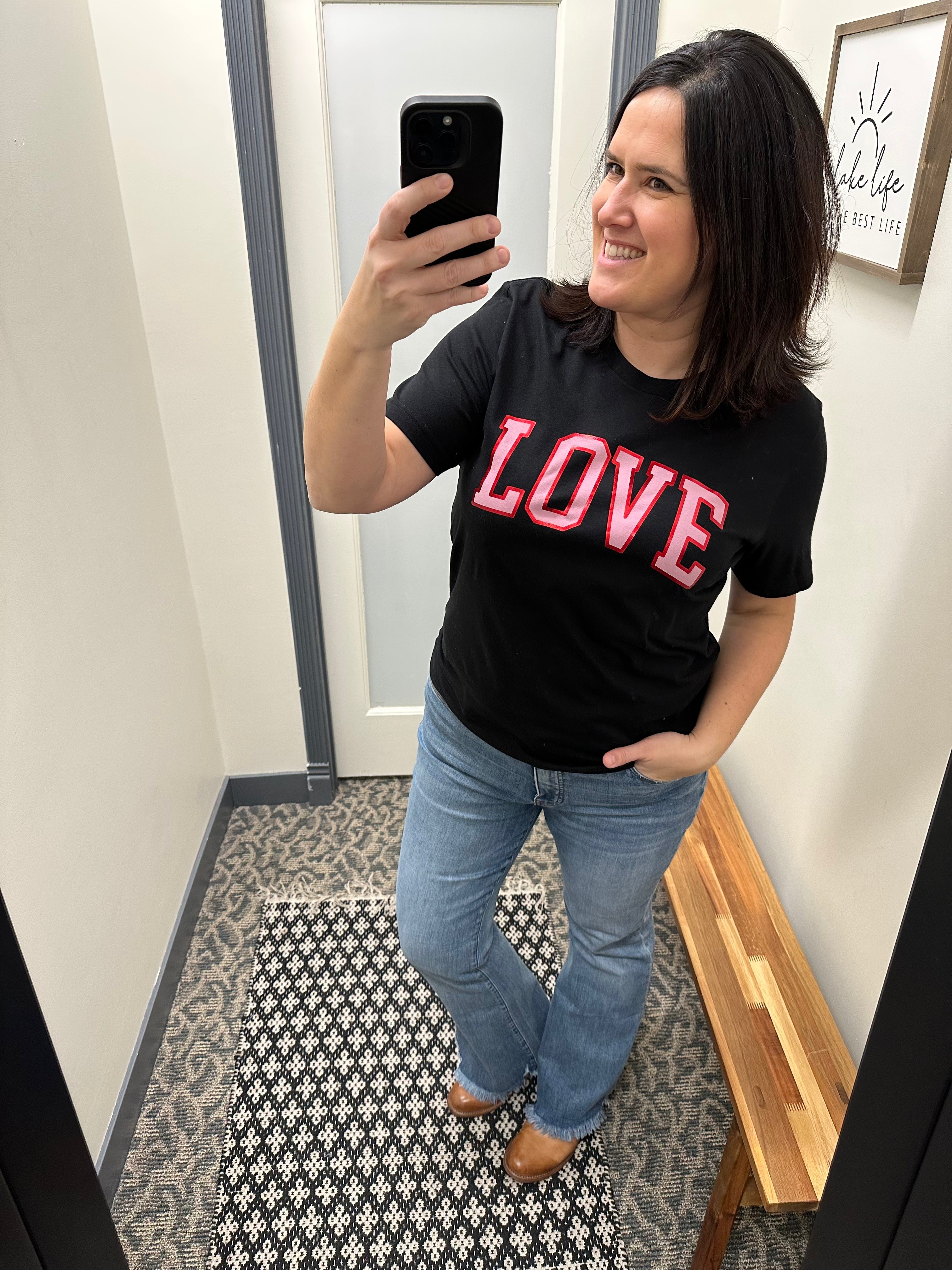 Black Love Foil Graphic T Top - Tee OAT COLLECTIVE