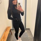 Black Fleece Lined Leggings Bottoms- Leggings MONO B