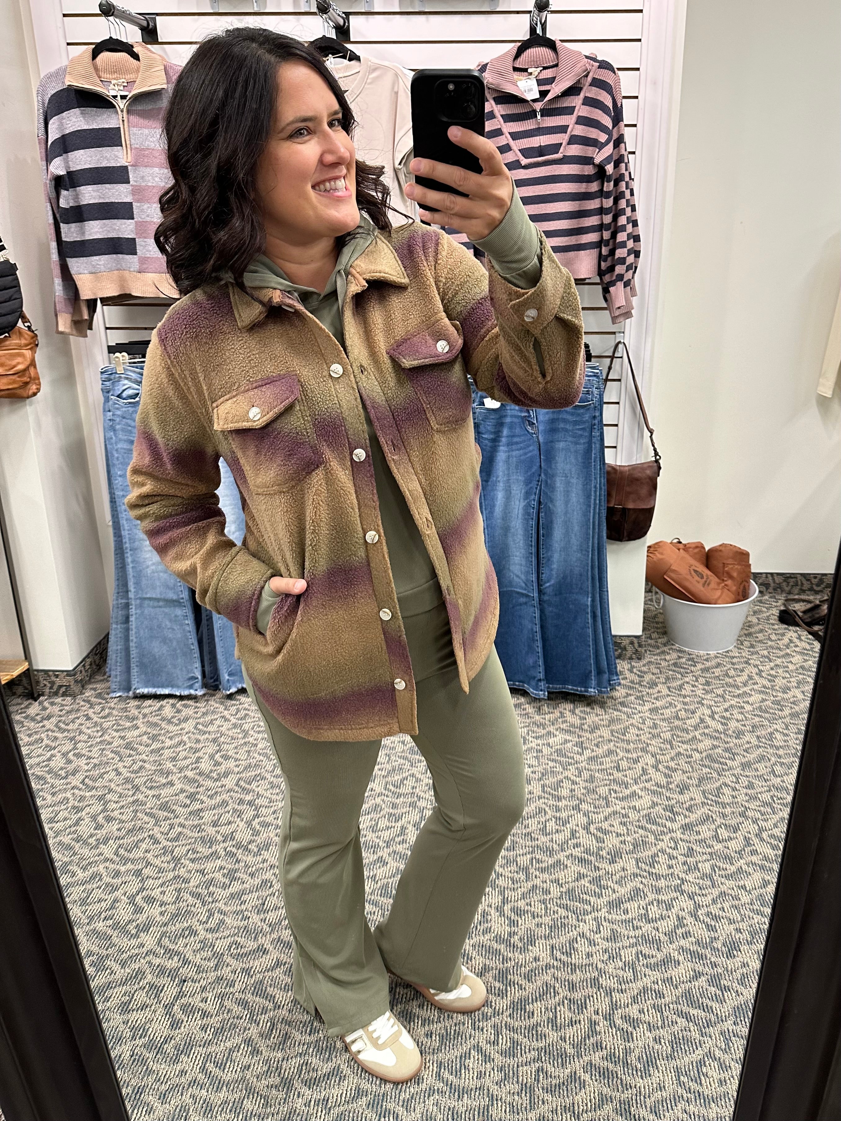 Eggplant Ombre Tullis Shacket Outerwear - Shacket THREAD & SUPPLY