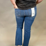 Dark Crop Straight Jeans Bottom- Pants RISEN