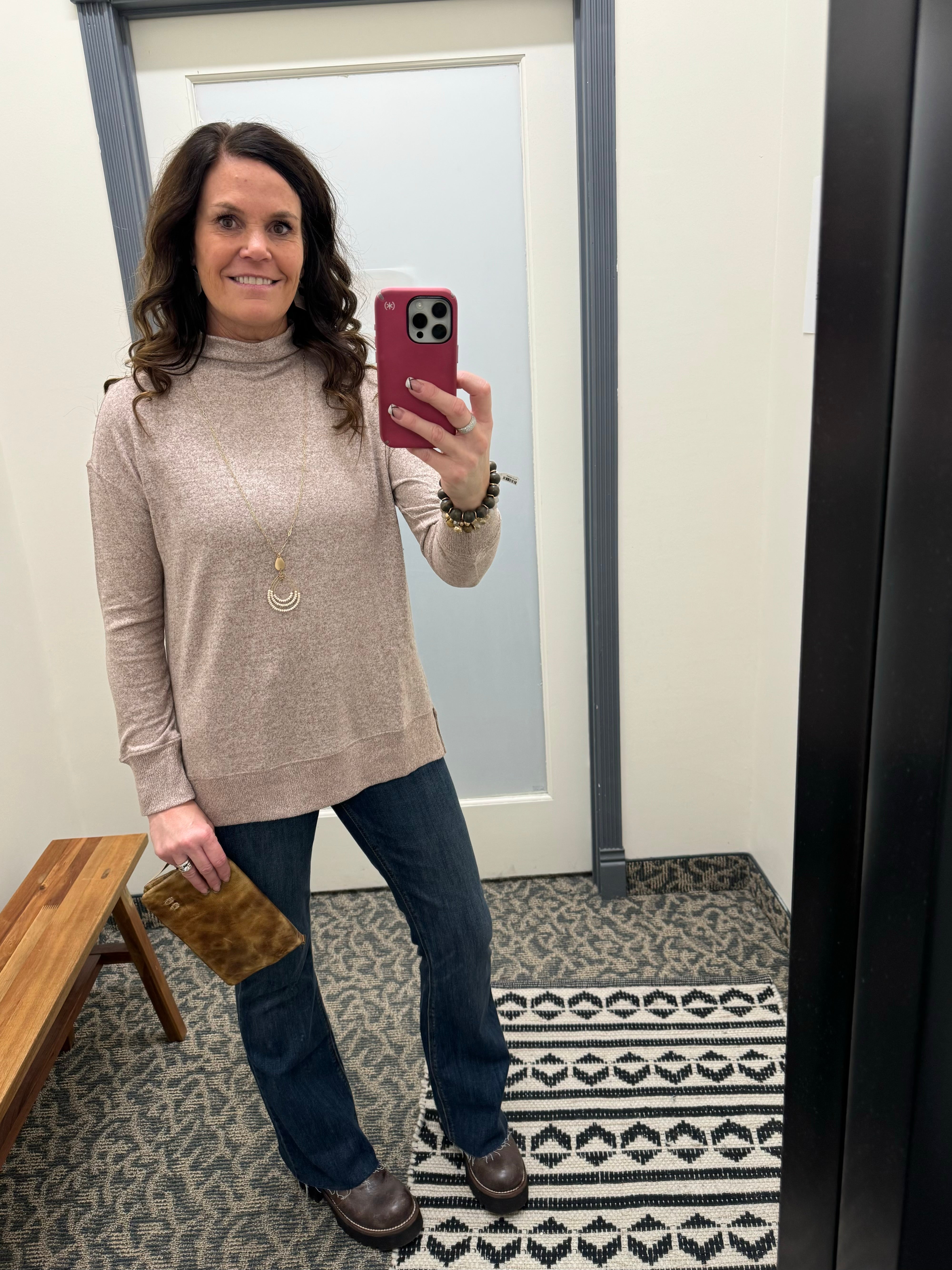 Mocha Mockneck Sweater Top - Sweater BE COOL