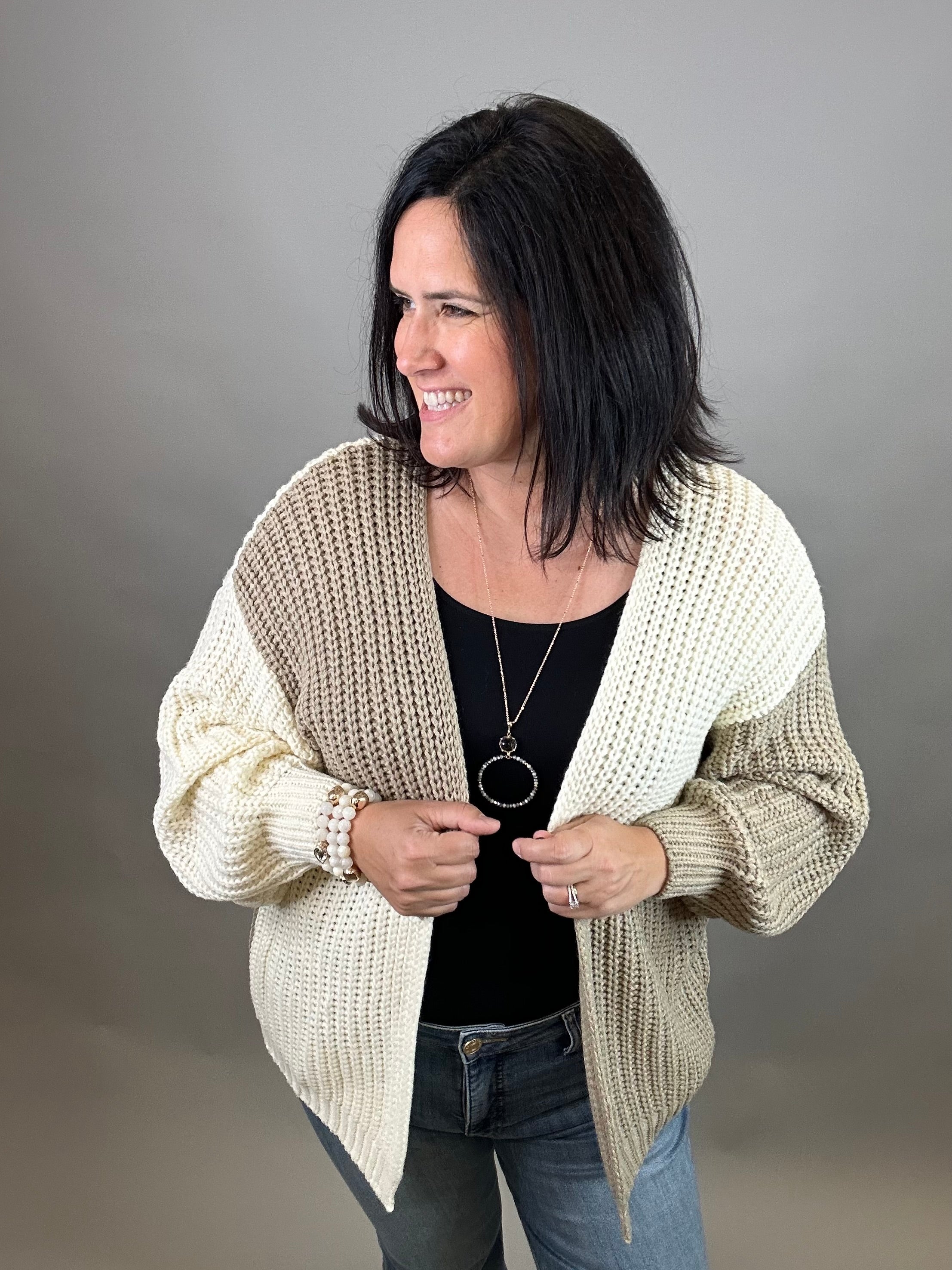 Color Block Open Cardigan Tops- Cardigans EE:SOME