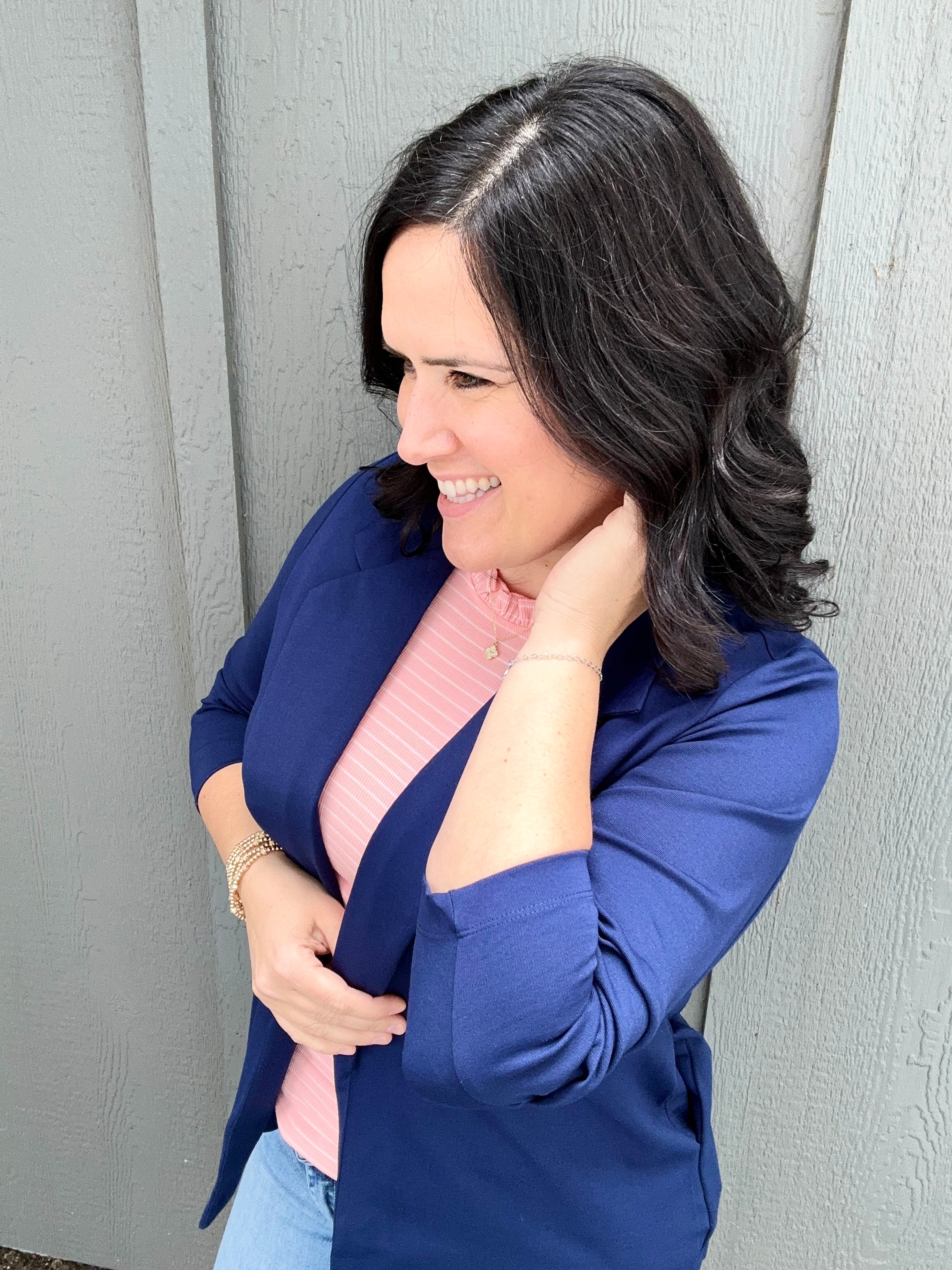Navy Blazer Jacket Outerwear- Blazers DEAR SCARLETT