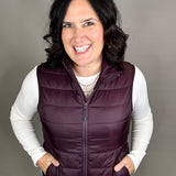 Deep Plum Pacific Puffer Vest Outerwear - Vest STORM CREEK