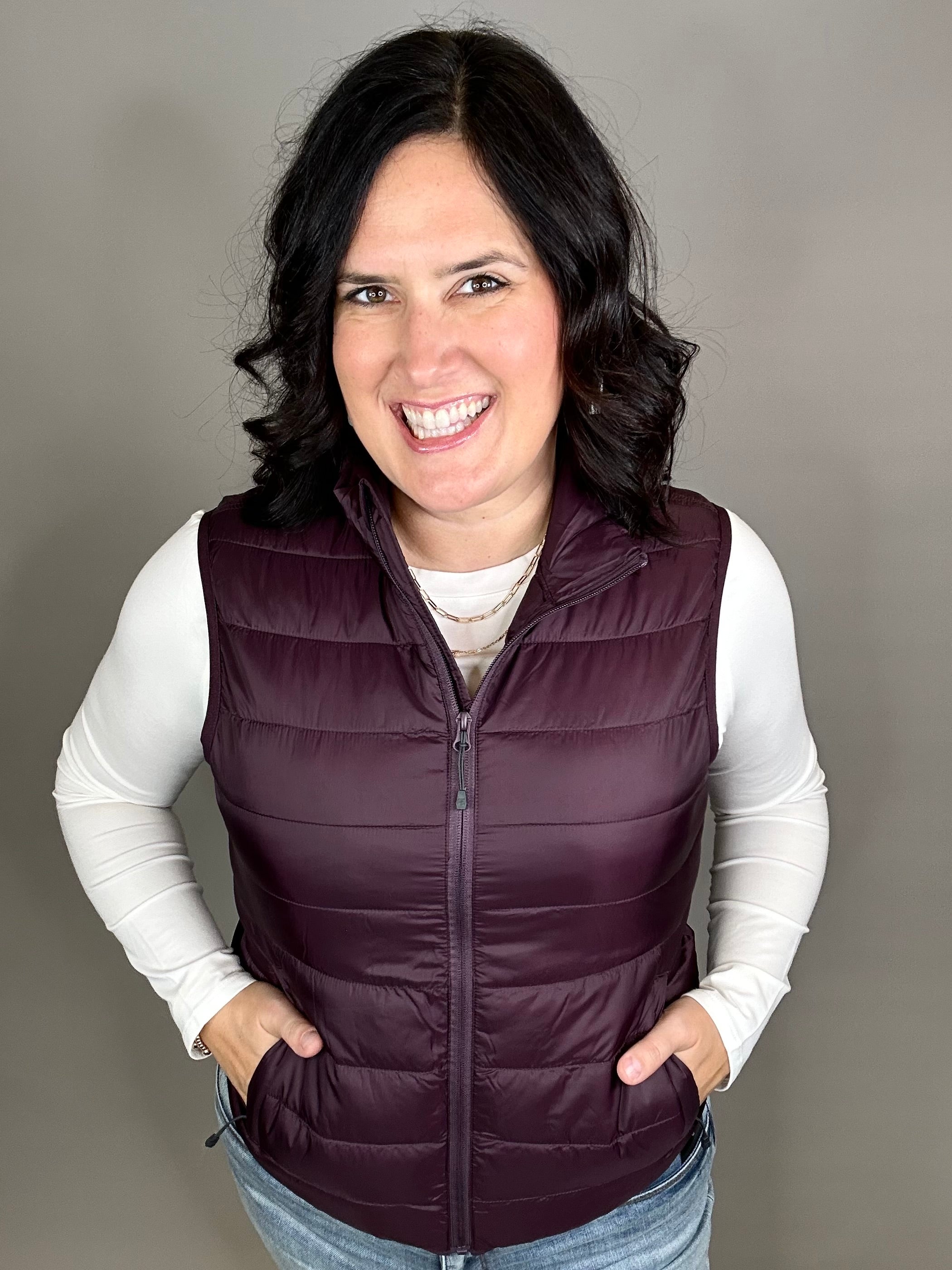 Deep Plum Pacific Puffer Vest Outerwear - Vest STORM CREEK