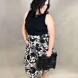 Tropical Smocked Waist Midi Skirt Bottom- Skirt DOE & RAE