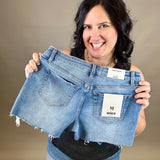 Marine Blue Cut Off Denim Shorts Bottoms - Shorts MICA DENIM
