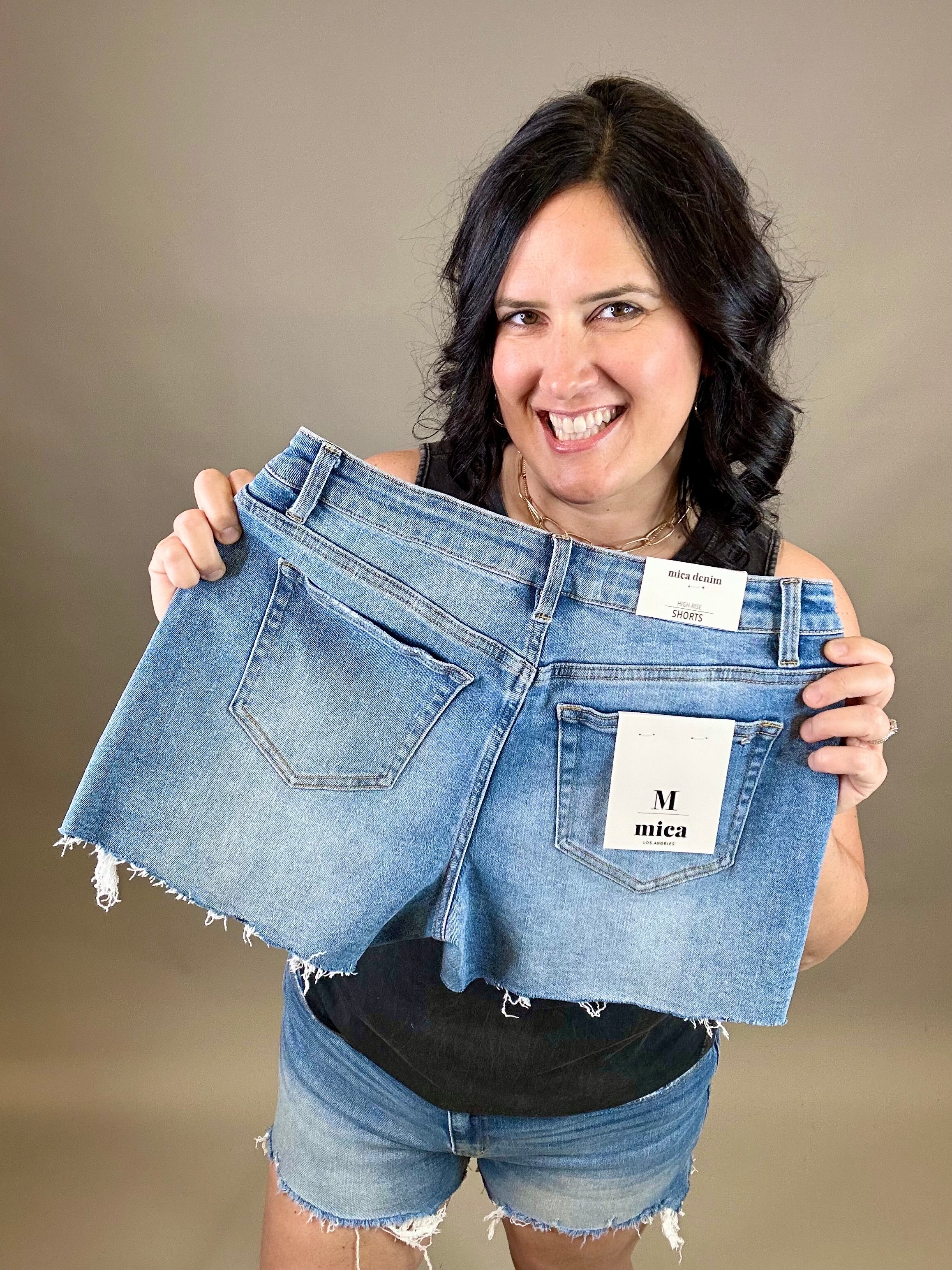 Marine Blue Cut Off Denim Shorts Bottoms - Shorts MICA DENIM