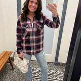 Ruby Navy Plaid Cassian Shirt
