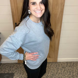 Heather Grey Oversized Fleece Sweatshirt Top - Sweatshirt MONO B