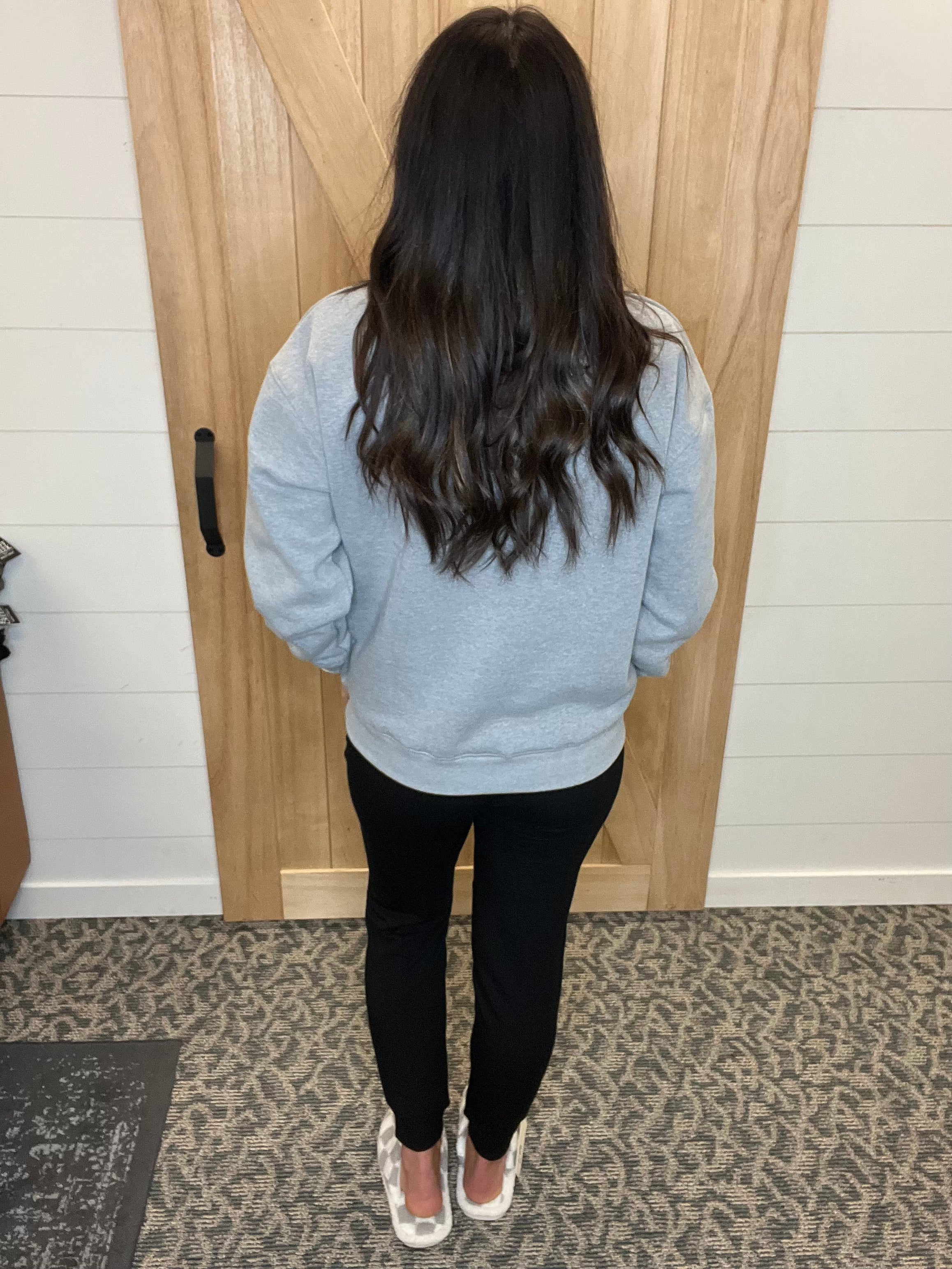 Heather Grey Oversized Fleece Sweatshirt Top - Sweatshirt MONO B