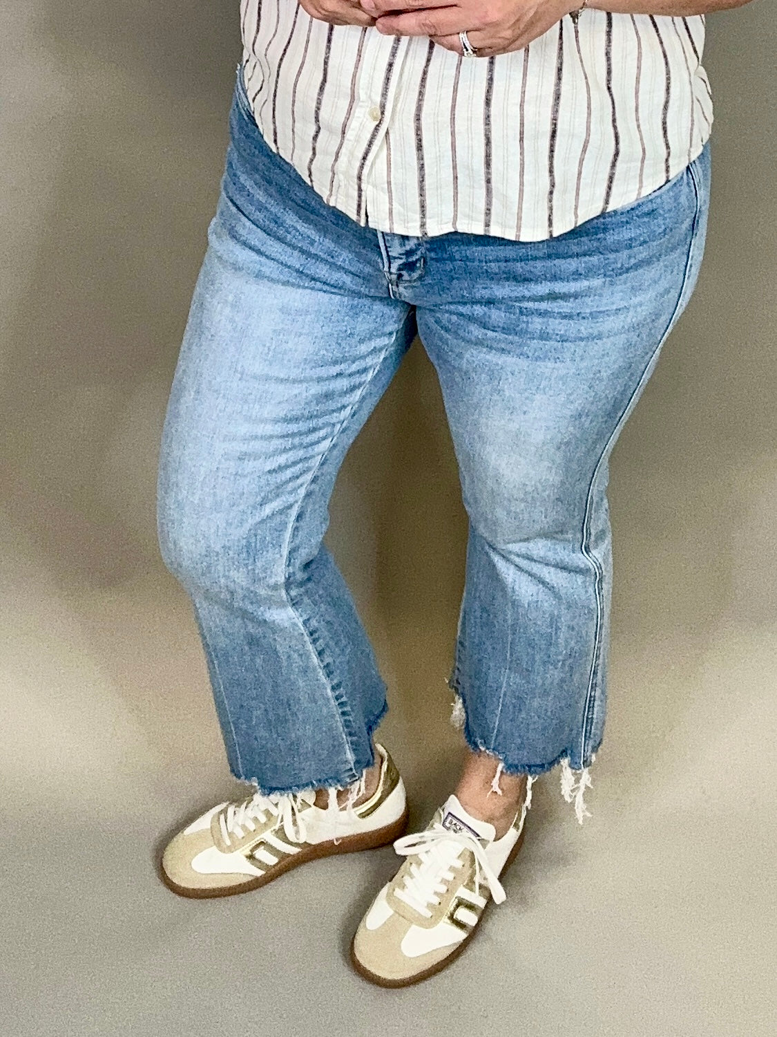 Moscato Crop Flare Jeans Bottom- Pants MICA DENIM