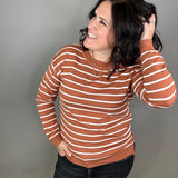 Copper Striped Lightweight Sweater