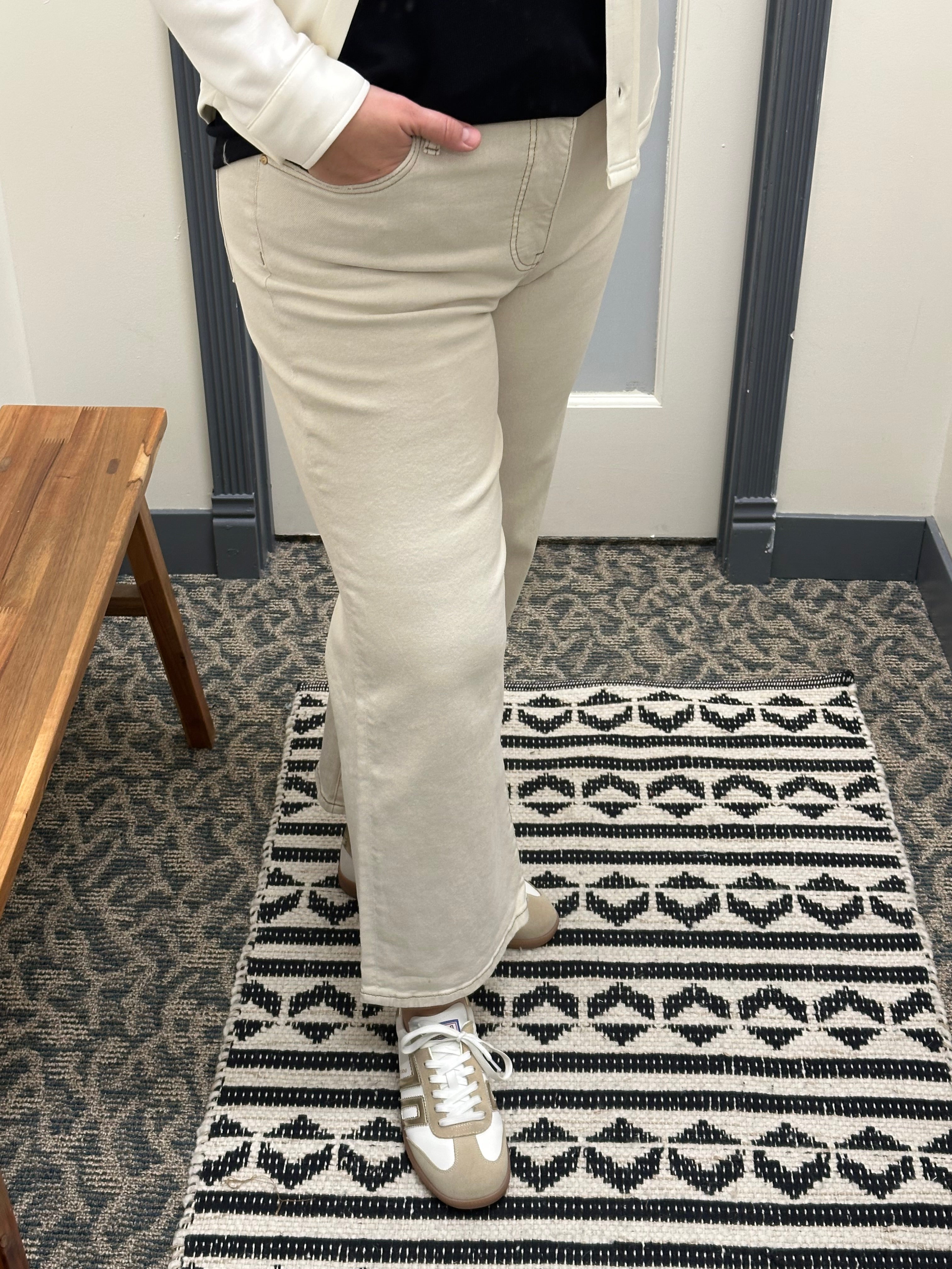 Charlotte Ecru Wide Leg Jeans Bottoms - Pants KUT FROM THE KLOTH