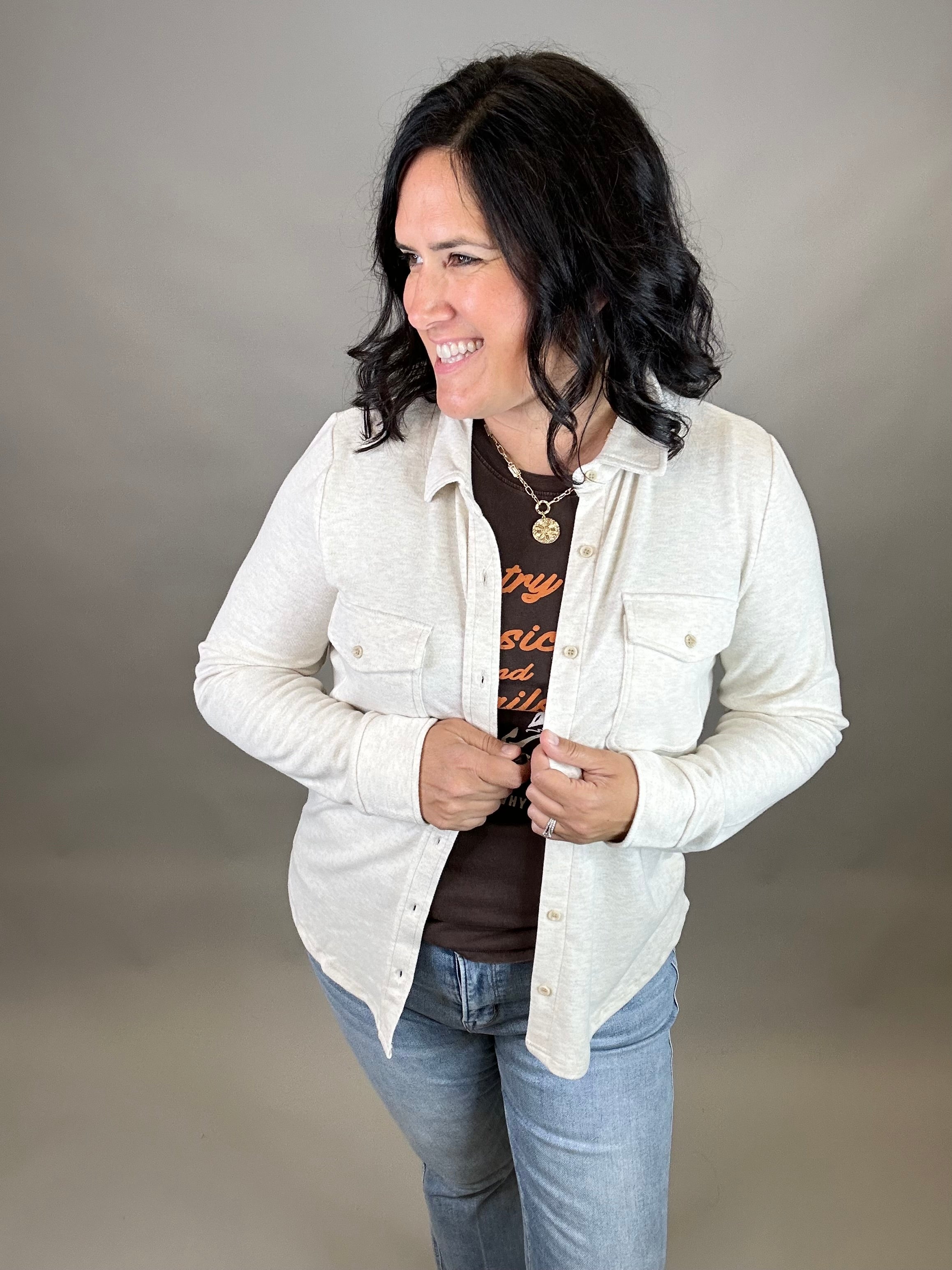Heather Oatmeal Cassian Shirt Tops - Button Ups THREAD & SUPPLY