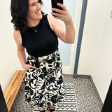 Tropical Smocked Waist Midi Skirt Bottom- Skirt DOE & RAE