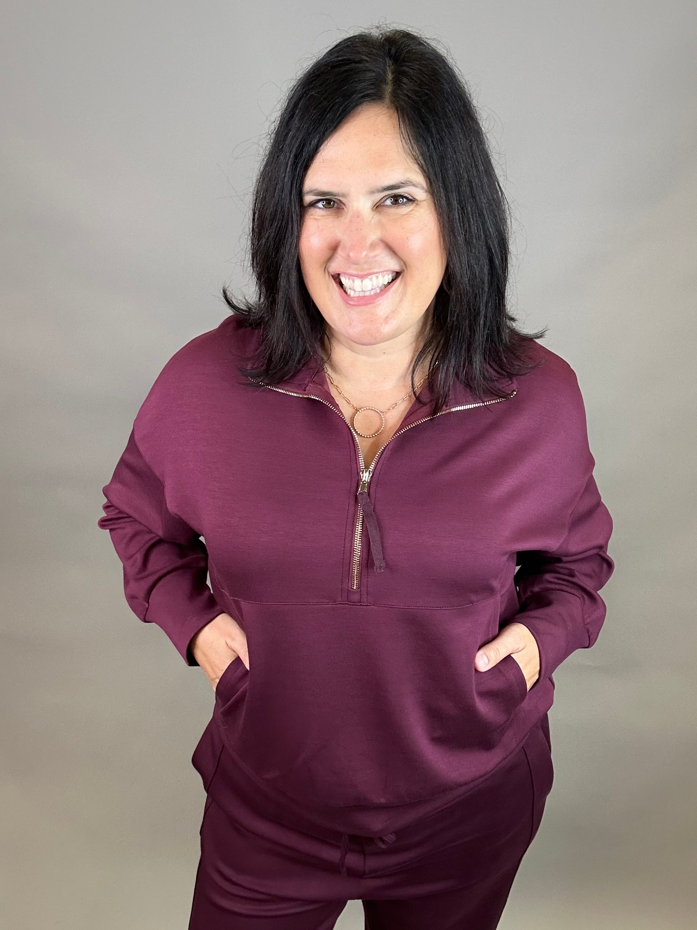 Port Ease Half Zip Pullover Top - Sweatshirt P.CILL