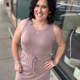 Mocha Elastic Waist Tank Dress Dresses STACCATO