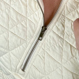 Cream Quilted Half Zip Sweatshirt