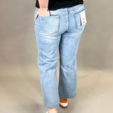 Ball Blue Raw Hem Wide Leg Jeans Bottom- Pants MICA DENIM
