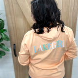 Peach Multi Draw Cord Hoodie Top - Sweatshirt LAKEGIRL
