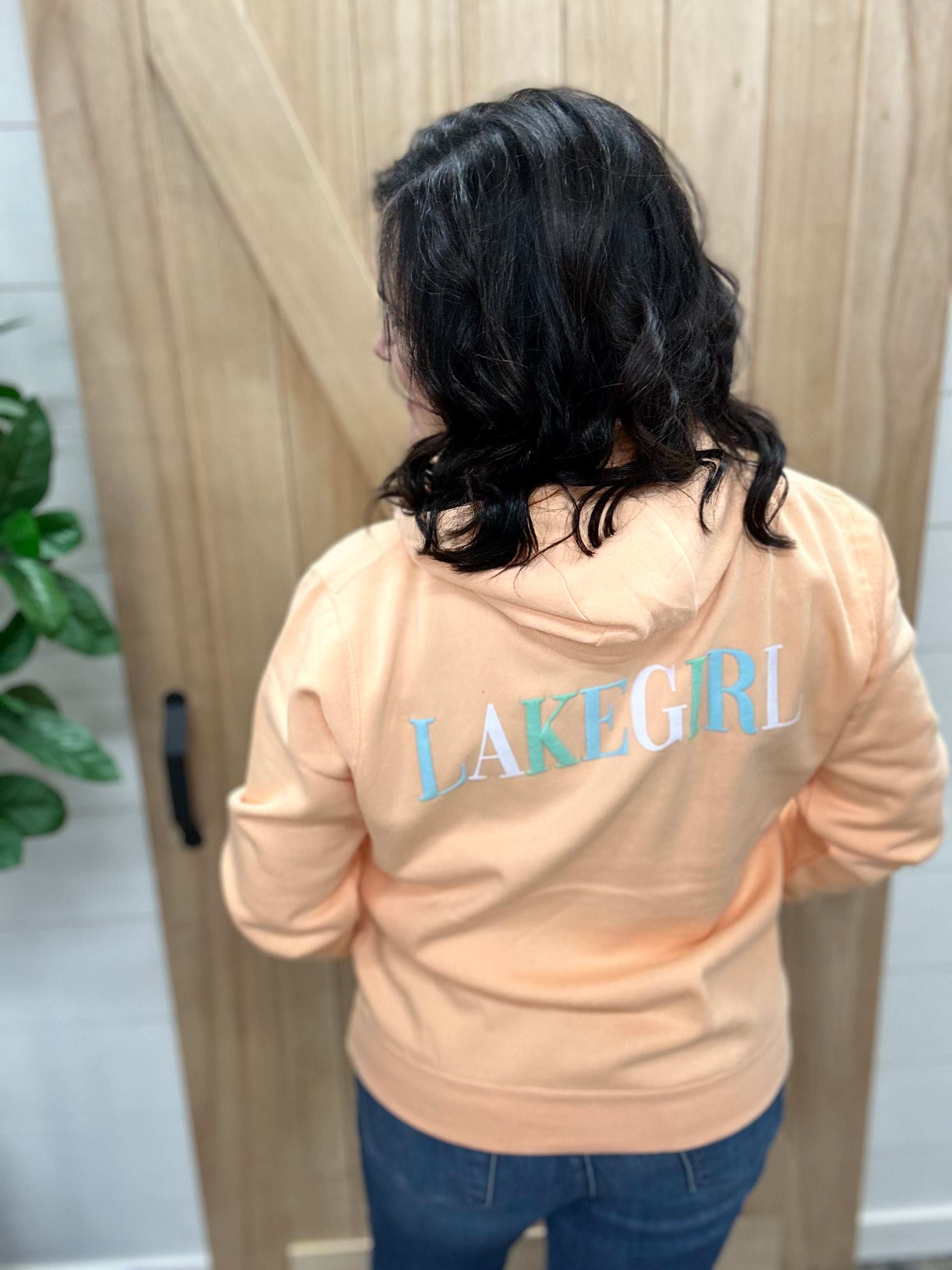 Peach Multi Draw Cord Hoodie Top - Sweatshirt LAKEGIRL