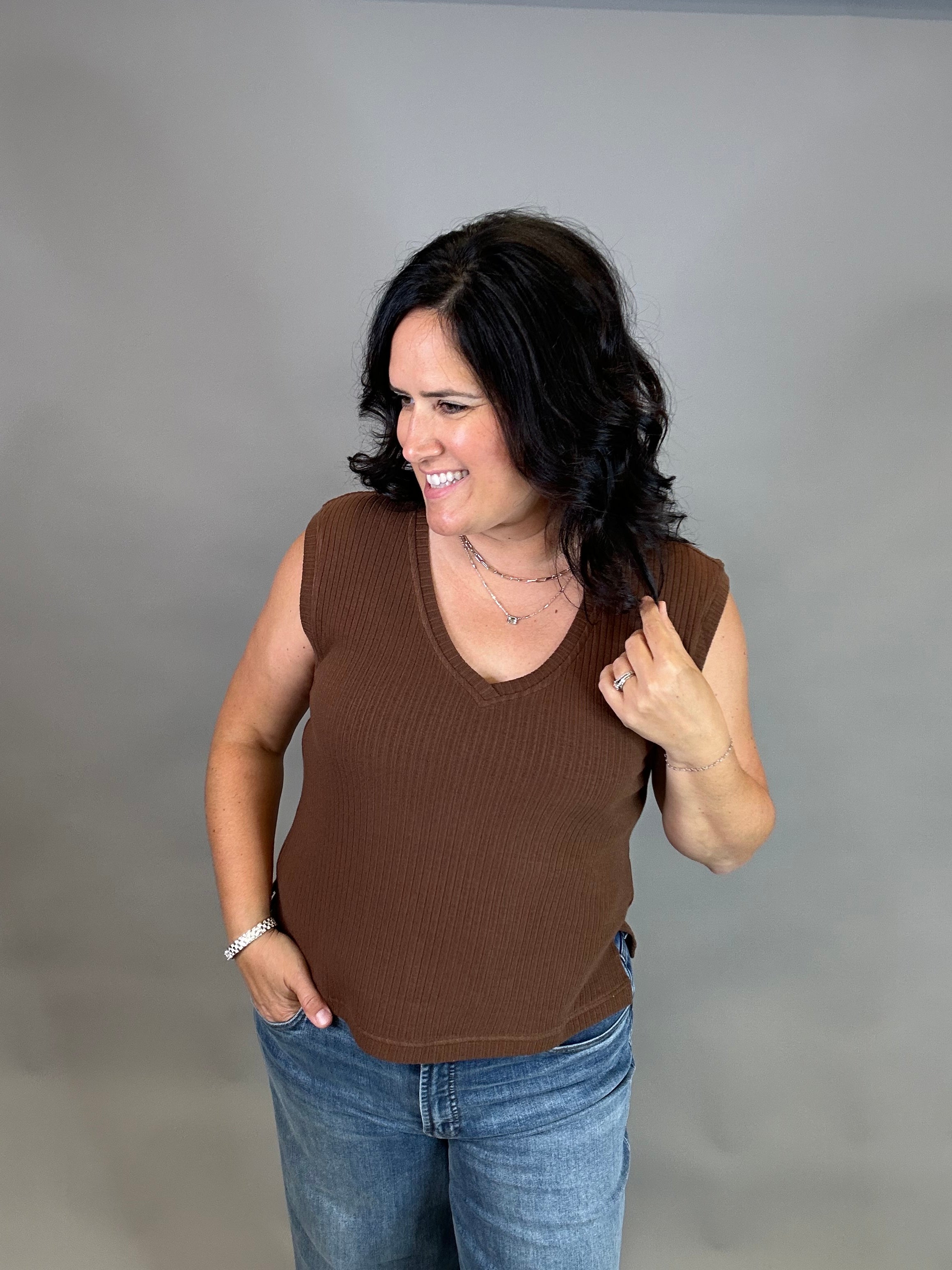Brown Misty Top Tops- Blouses THREAD & SUPPLY