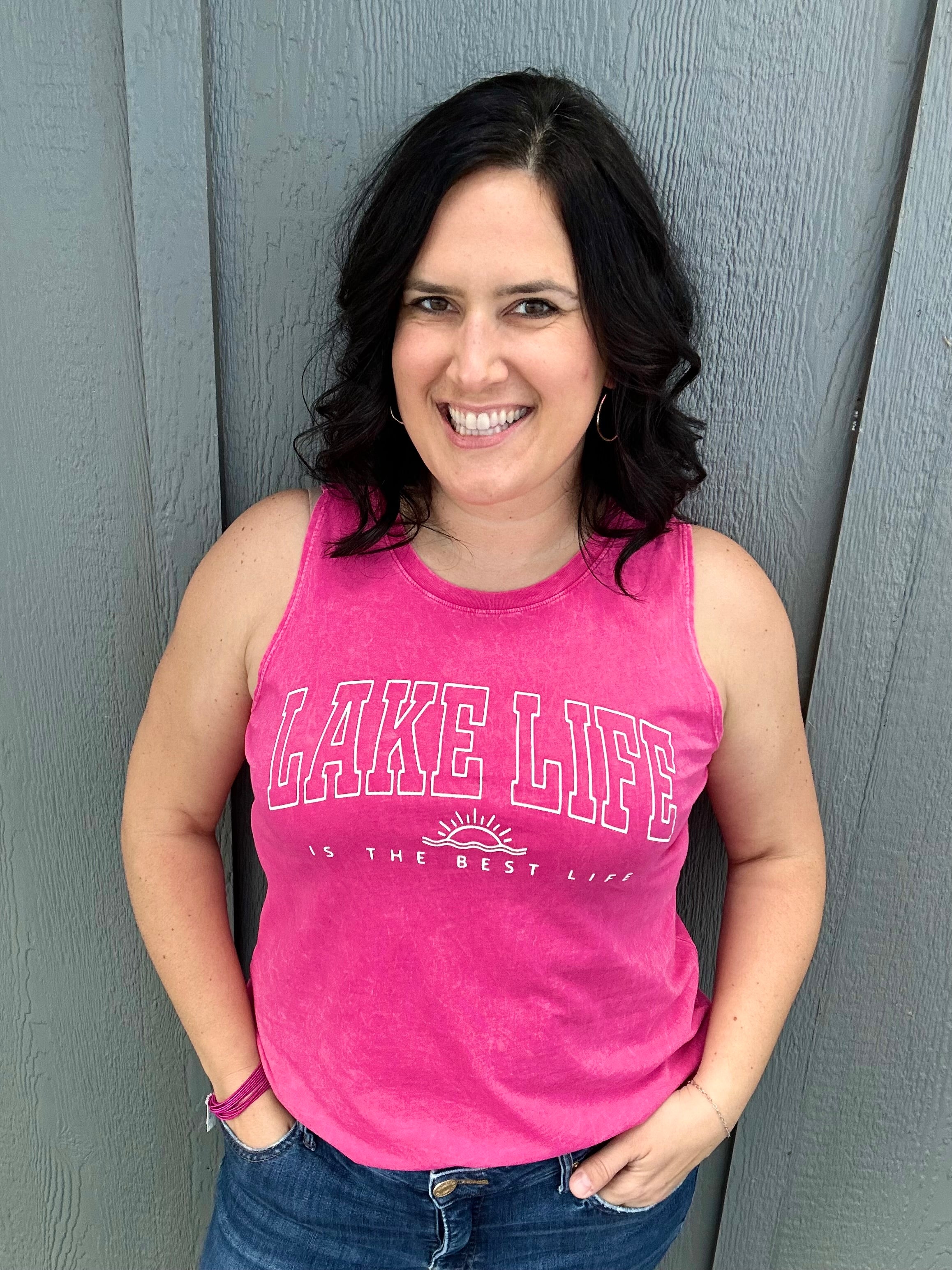 Fuchsia Lake Life Mineral Tank Tops- Tanks OAT COLLECTIVE