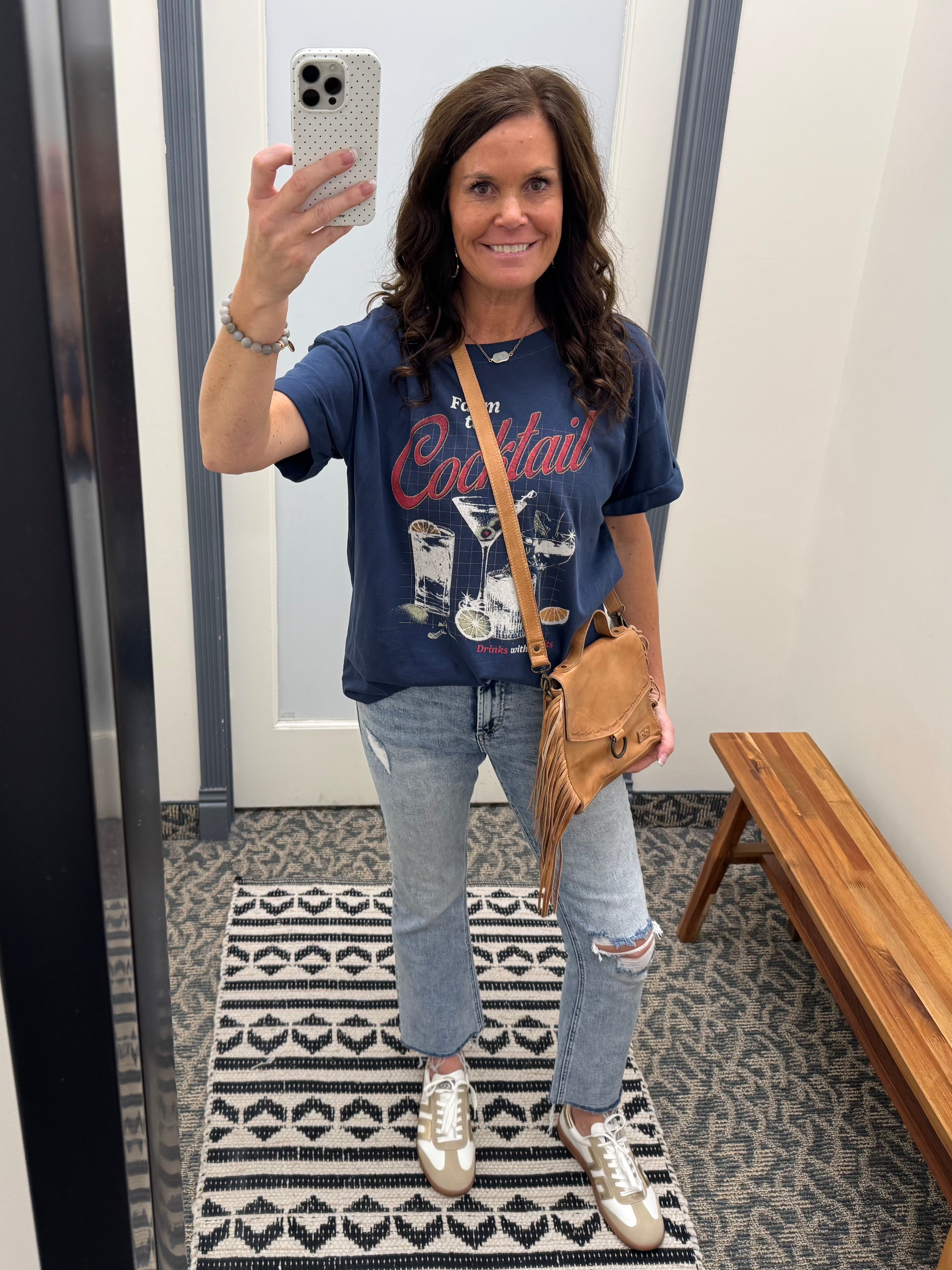 Navy Farm to Cocktail Tee Top - Tee GIRL DANGEROUS