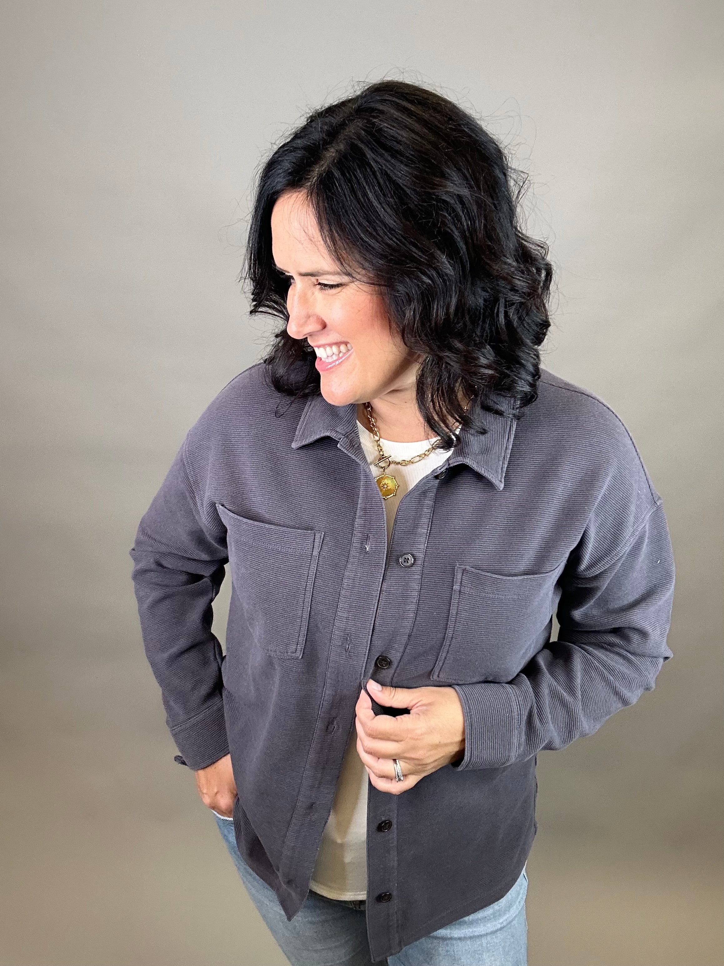 Warm Charcoal Brooke Jacket Outerwear- Jackets THREAD & SUPPLY
