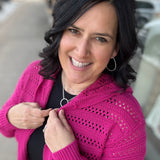 Magenta Crochet Open Cardigan Tops- Cardigans STACCATO