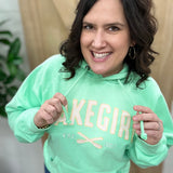 Mint Sanded Hooded Sweatshirt Top - Sweatshirt LAKEGIRL