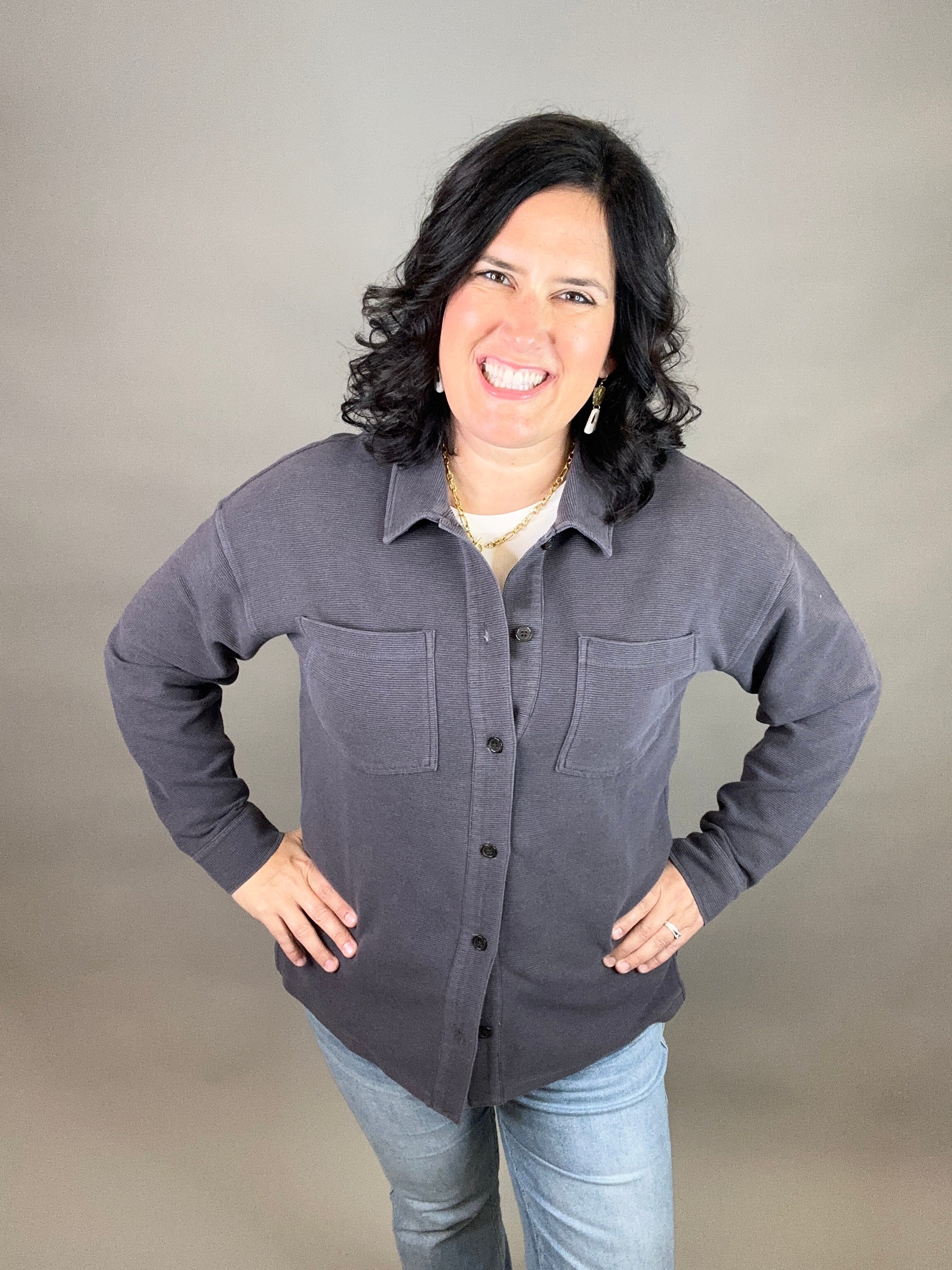 Warm Charcoal Brooke Jacket Outerwear- Jackets THREAD & SUPPLY