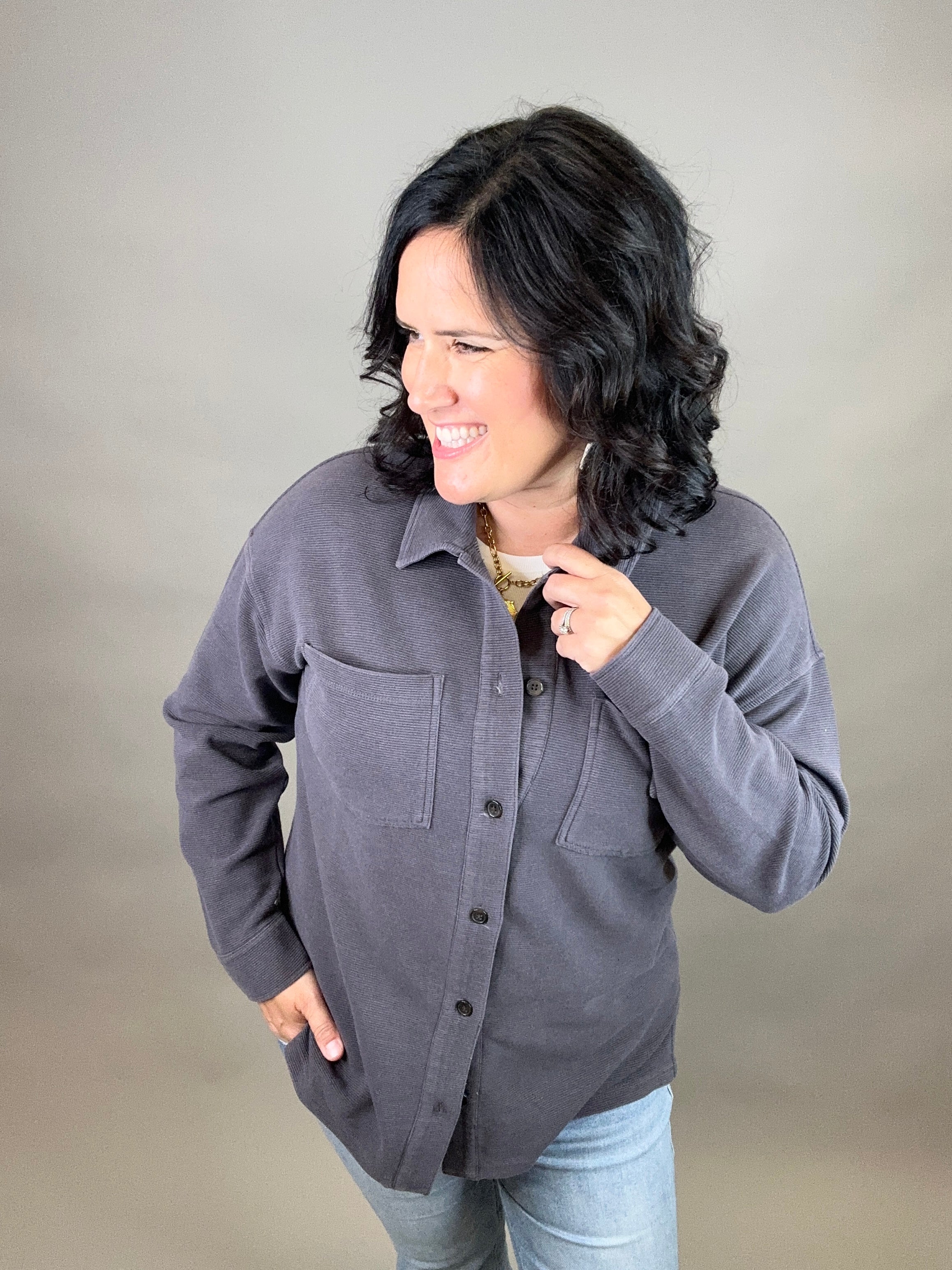 Warm Charcoal Brooke Jacket Outerwear- Jackets THREAD & SUPPLY