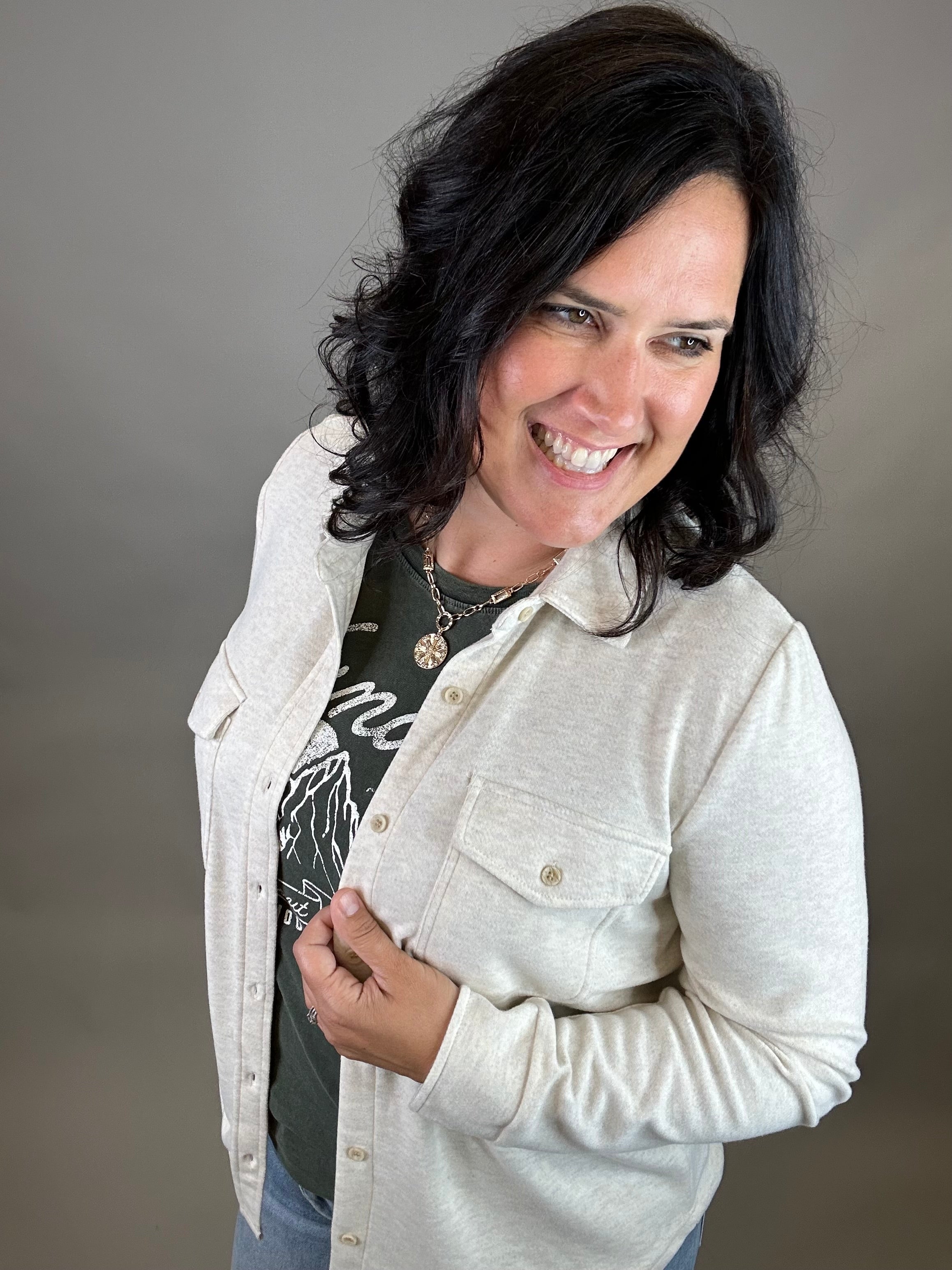 Heather Oatmeal Cassian Shirt Tops - Button Ups THREAD & SUPPLY