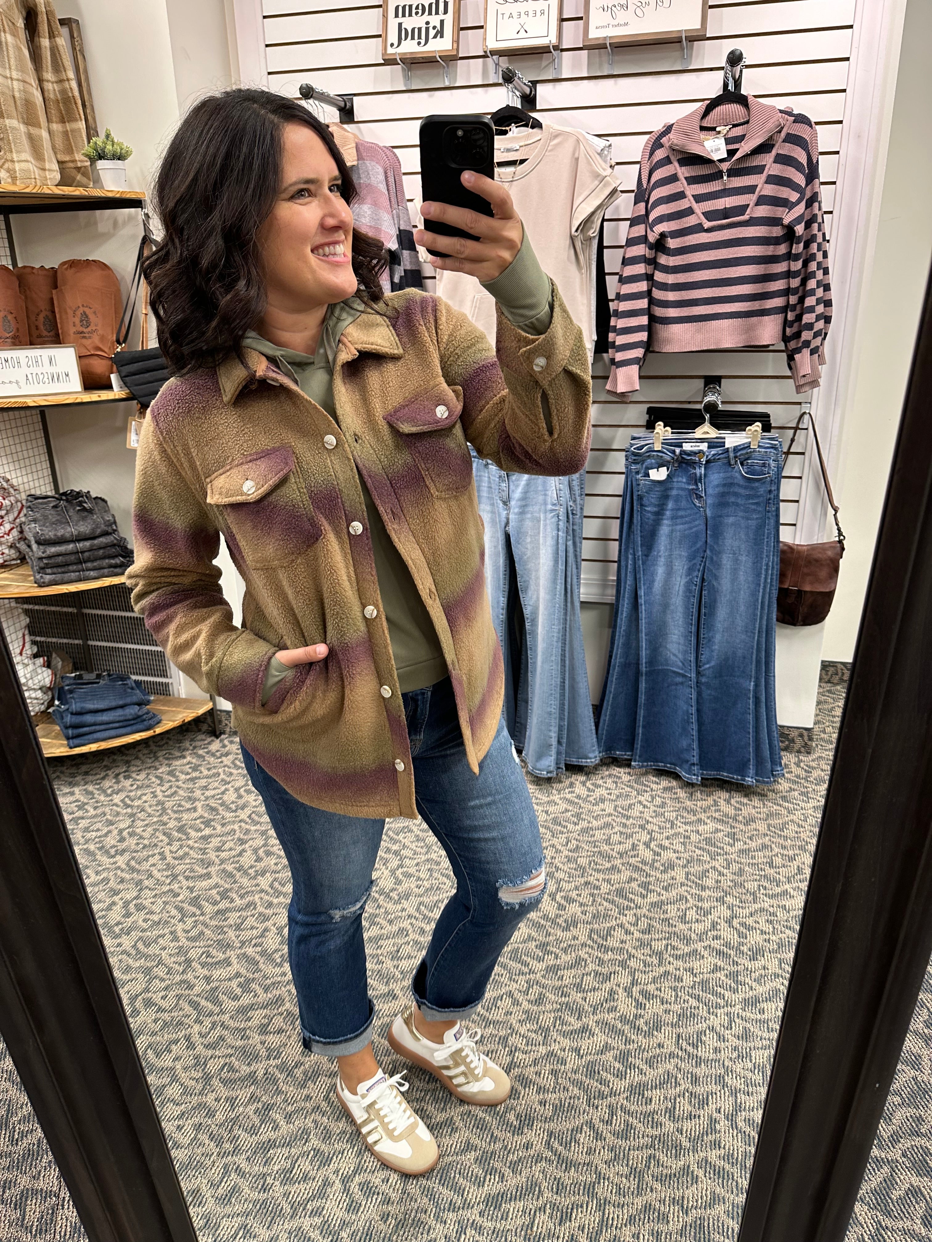 Eggplant Ombre Tullis Shacket Outerwear - Shacket THREAD & SUPPLY