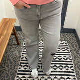 Gunmetal Grey Wide Leg Jeans Bottoms - Pants MICA DENIM