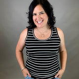 Black Striped Tank Tops- Tanks STACCATO