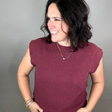 Wine Cloudy Knit Muscle Tee