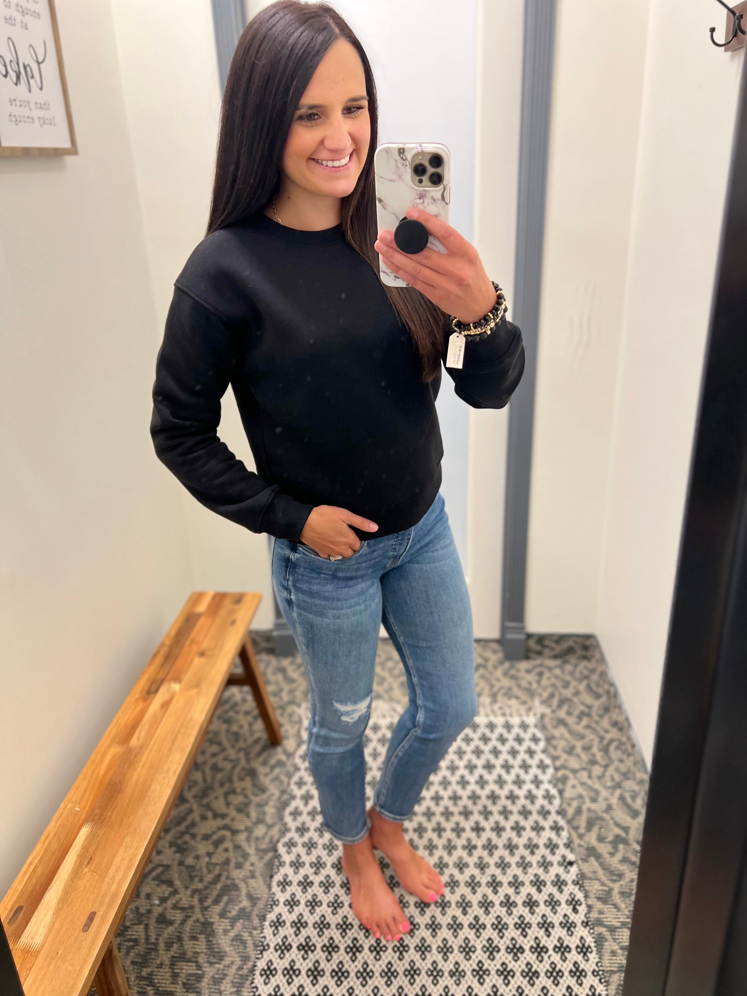 Black Radlie Fleece Sweatshirt Top - Sweatshirt MONO B