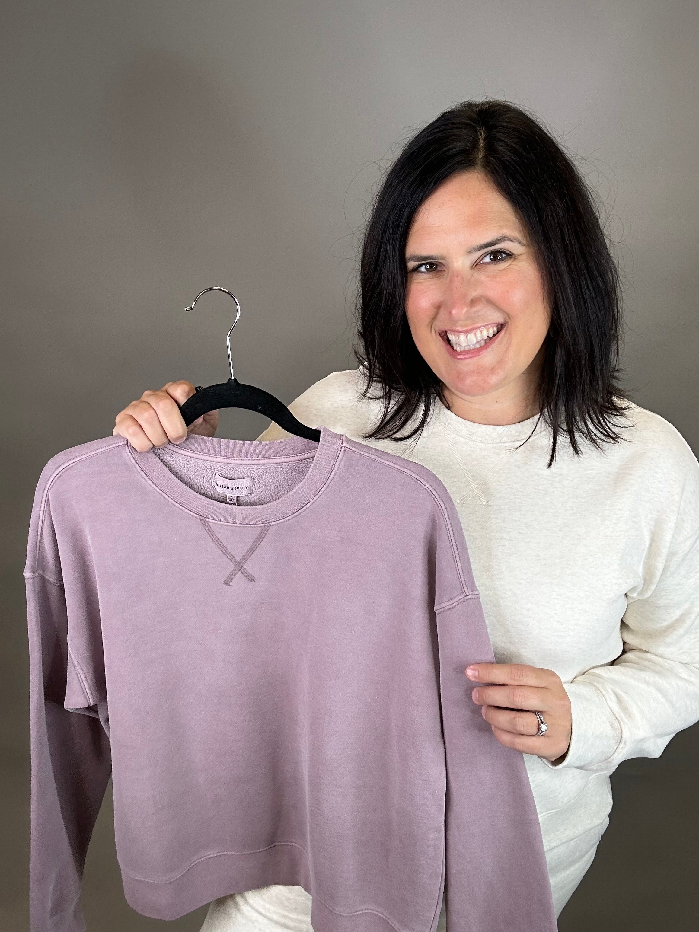 Heather Oatmeal Serenity Sweatshirt Top- Sweatshirt THREAD & SUPPLY
