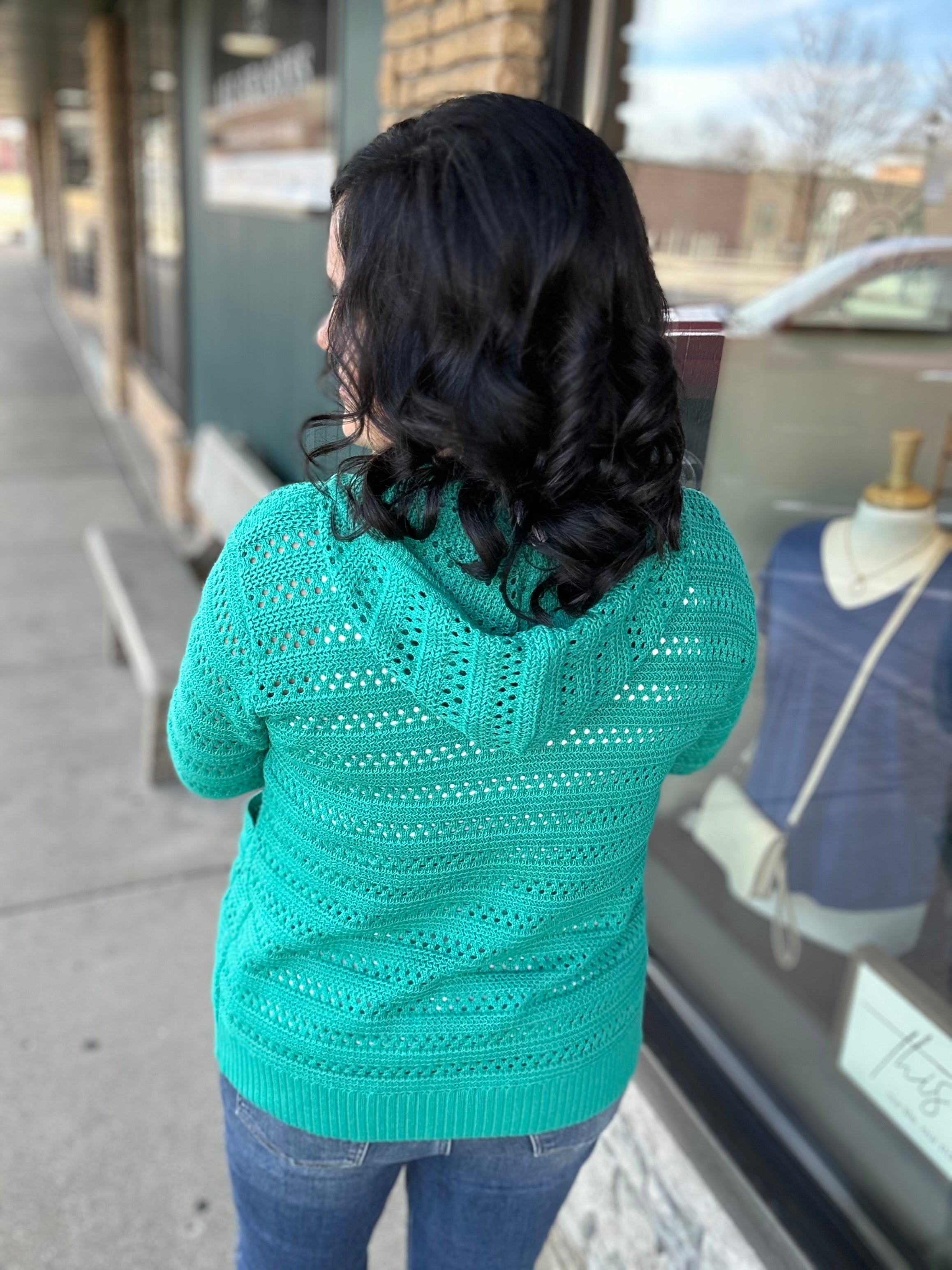 Emerald Crochet Open Cardigan Tops- Cardigans STACCATO