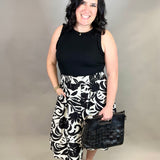 Tropical Smocked Waist Midi Skirt Bottom- Skirt DOE & RAE