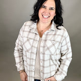 Light Tan & Brown Plaid Markus Button Up Tops - Button Ups PANACHE