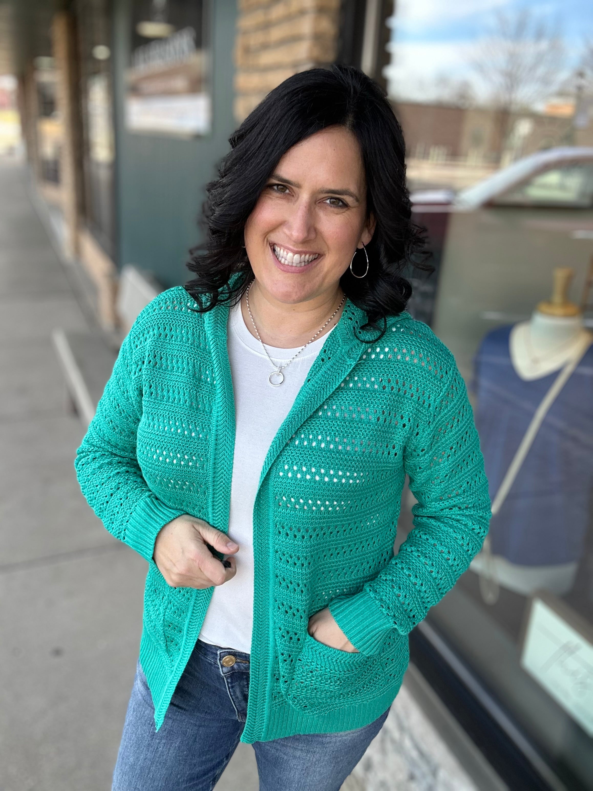 Emerald Crochet Open Cardigan Tops- Cardigans STACCATO