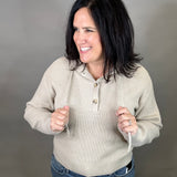 Oxford Tan Dolly Sweater Hoodie Top - Sweater THREAD & SUPPLY