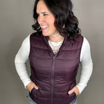 Deep Plum Pacific Puffer Vest Outerwear - Vest STORM CREEK