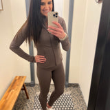 Mocha Fleece Lined Leggings Bottoms- Leggings MONO B